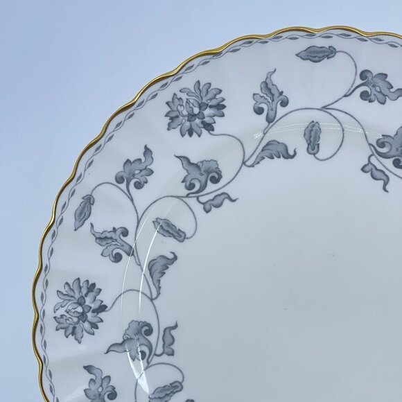 vintage spode colonel gray bone china dinner plates set of 4 floral gold trim - Picture 2 of 6